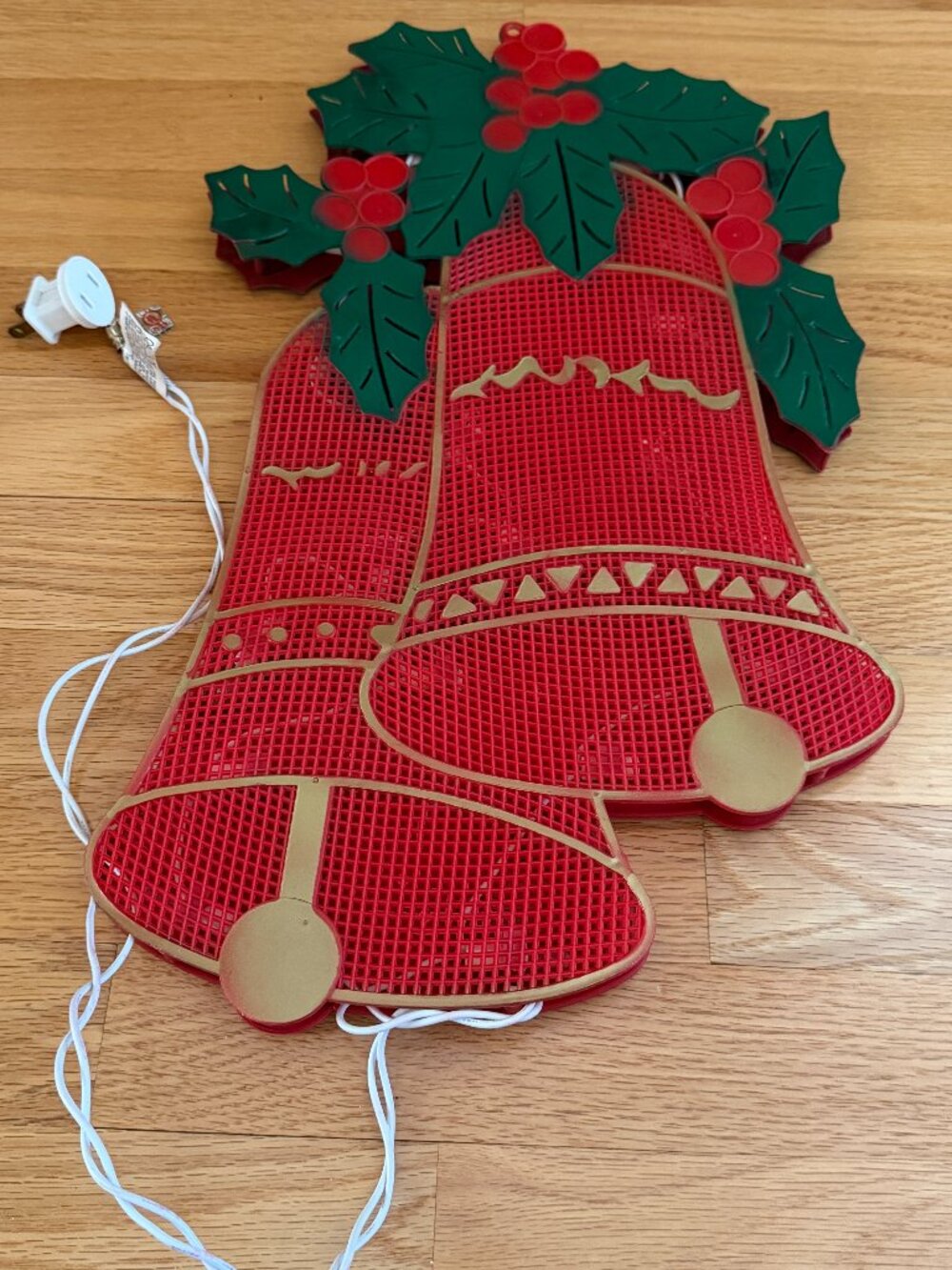Vintage Plastic Lighted Bell Window Decoration